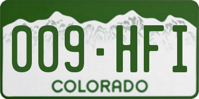 CO license plate 009HFI