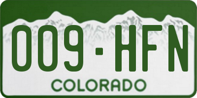 CO license plate 009HFN