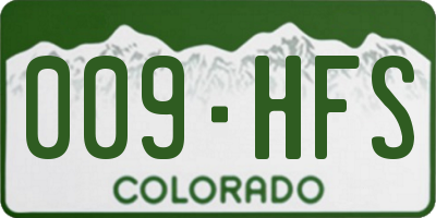 CO license plate 009HFS