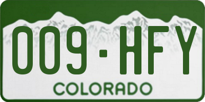 CO license plate 009HFY