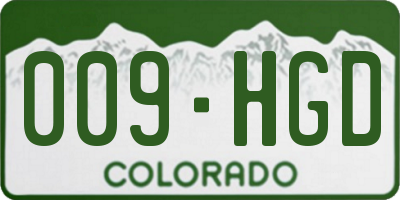 CO license plate 009HGD