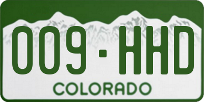 CO license plate 009HHD