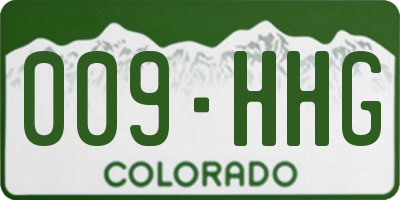 CO license plate 009HHG