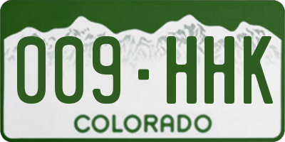 CO license plate 009HHK