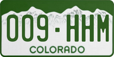 CO license plate 009HHM