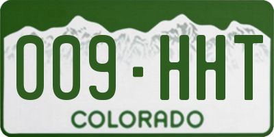 CO license plate 009HHT