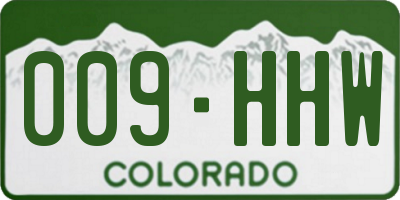 CO license plate 009HHW