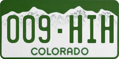 CO license plate 009HIH