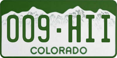 CO license plate 009HII