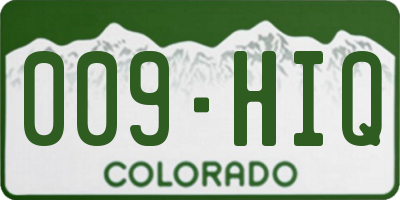 CO license plate 009HIQ