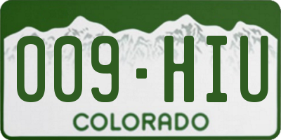 CO license plate 009HIU