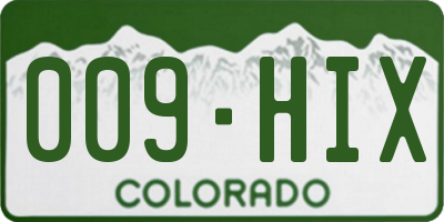 CO license plate 009HIX