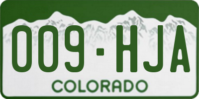 CO license plate 009HJA