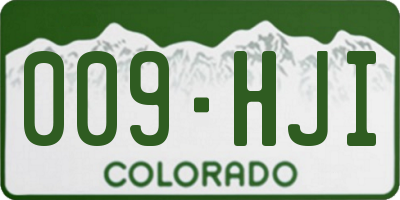 CO license plate 009HJI