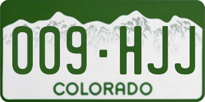 CO license plate 009HJJ