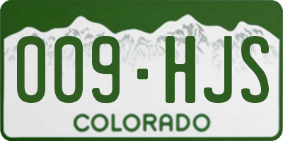CO license plate 009HJS