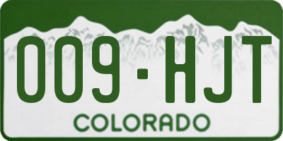 CO license plate 009HJT