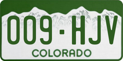 CO license plate 009HJV