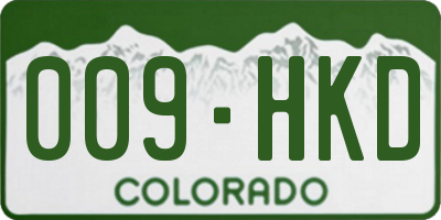 CO license plate 009HKD