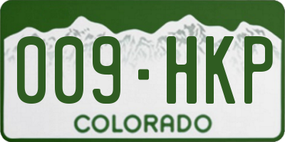 CO license plate 009HKP