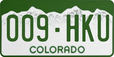 CO license plate 009HKU