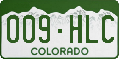 CO license plate 009HLC