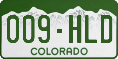 CO license plate 009HLD