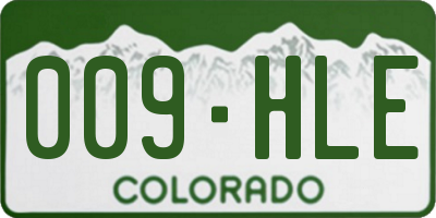 CO license plate 009HLE