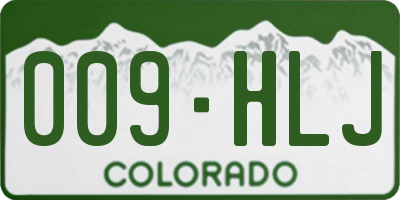 CO license plate 009HLJ