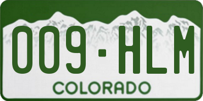 CO license plate 009HLM
