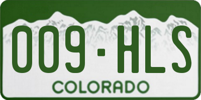 CO license plate 009HLS