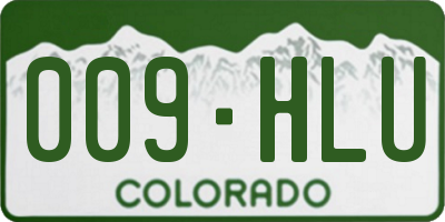 CO license plate 009HLU