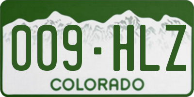 CO license plate 009HLZ