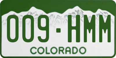 CO license plate 009HMM