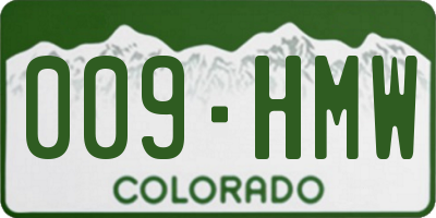 CO license plate 009HMW