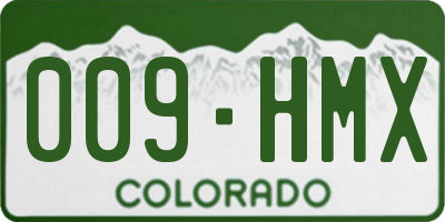 CO license plate 009HMX