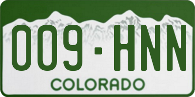 CO license plate 009HNN