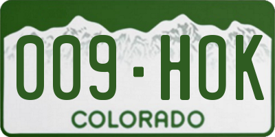 CO license plate 009HOK