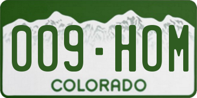 CO license plate 009HOM