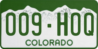CO license plate 009HOQ