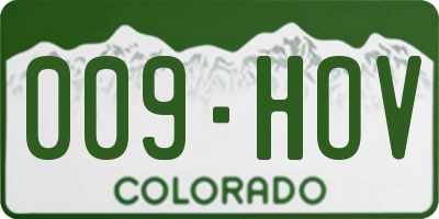 CO license plate 009HOV