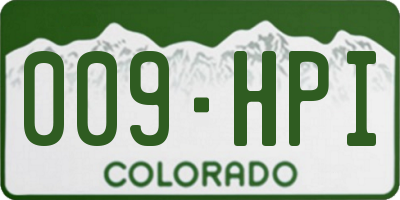 CO license plate 009HPI