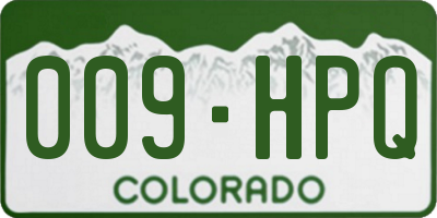 CO license plate 009HPQ