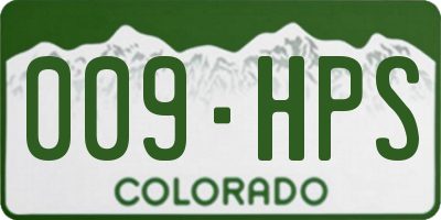 CO license plate 009HPS