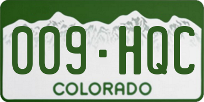 CO license plate 009HQC