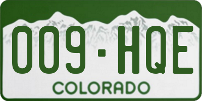 CO license plate 009HQE