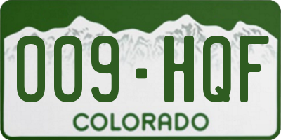 CO license plate 009HQF