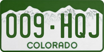 CO license plate 009HQJ