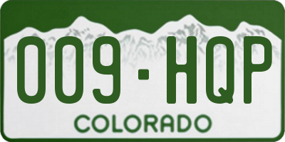 CO license plate 009HQP