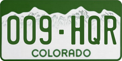 CO license plate 009HQR